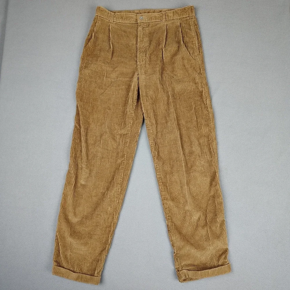 Vintage Levis Dockers Corduroy Pants Men 34 *Fits 32x32* Brown Whale Cords 90s
